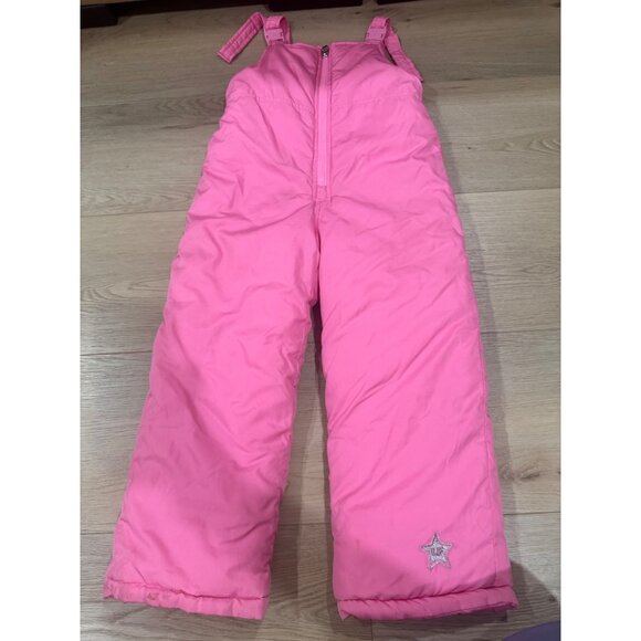 London Fog Pink Girls Snow Bib Overalls S/4 Polyester Material Winter Wear - Picture 1 of 8